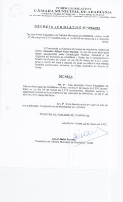 Decreto Legislativo n° 008-2013