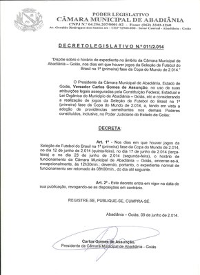Decreto Legislativo n° 011-2014